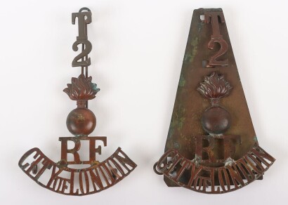 Pair of 2nd Territorial Battalion (City of London) Royal Fusiliers Shoulder Titles