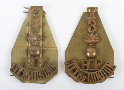 Pair of 3rd Territorial Battalion (City of London) Royal Fusiliers Shoulder Titles