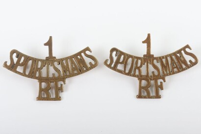 Pair of 23rd Service Battalion Royal Fusiliers City of London Regiment (1st Sportsman&rsquo;s) Shoulder Titles