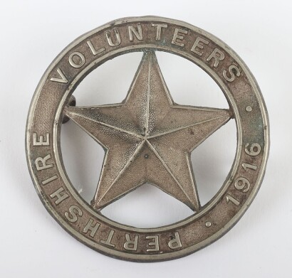 Scarce WW1 Perthshire Volunteer Training Corps Cap Badge