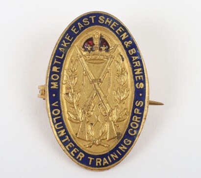 Scarce WW1 Mortlake East Sheen & Barnes Volunteer Training Corps Lapel Badge