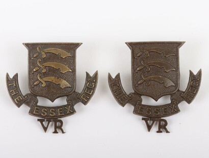 Rare WW1 Volunteer Regiment The Essex Regiment Collar Badges