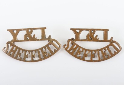 Scarce 12th (Sheffield City) Service Battalion York & Lancaster Regiment Shoulder Titles