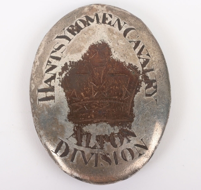 Rare Early Victorian Hants Yeomanry Cavalry Alton Division Shoulder Belt Plate