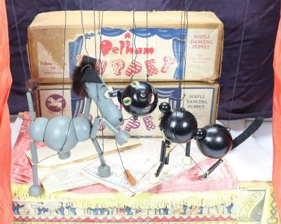 Pelham Puppets LA type Donkey and Winkle Cat, 1950s,