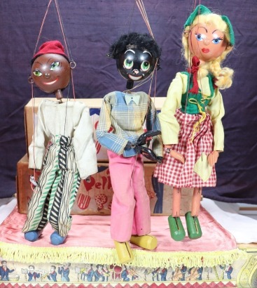 Three SS type Pelham Puppets, 1950s,