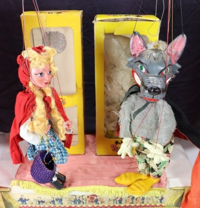 Pelham Puppets SL type Red Riding Hood and Wolf, circa 1970,