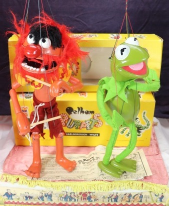 Pelham Puppets The Muppets Kermit the Frog and Animal, circa 1980,
