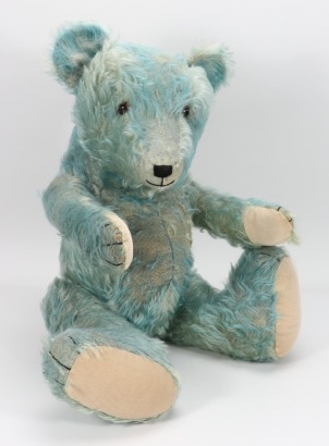 A large unusual blue mohair Teddy bear, English 1930s,