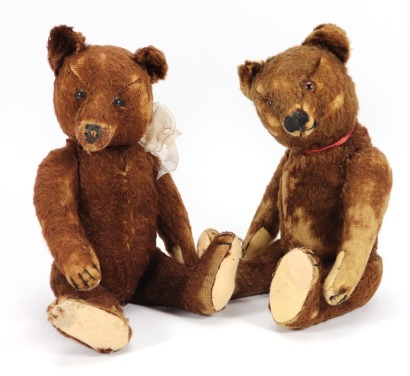 Two dark brown mohair Teddy bears, German 1930s,