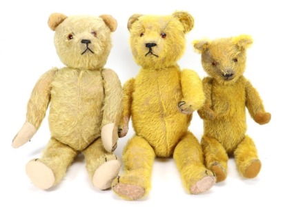 Three English mohair Teddy bears,