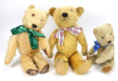 Three English mohair Teddy bears