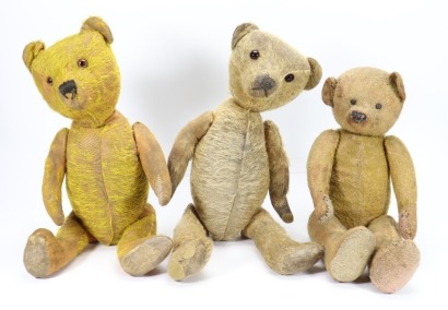 Three early English mohair Teddy bear