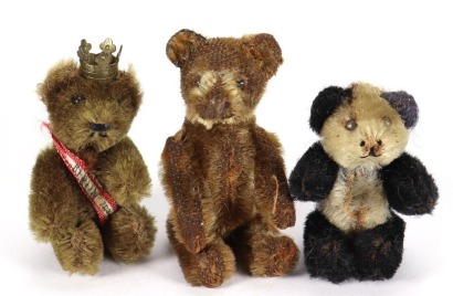 Three miniature Schuco Teddy bears, German