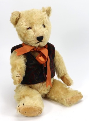 A post-war Chiltern golden mohair Hugmee Teddy bear,