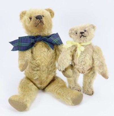 Two early English Teddy bears, circa 1920,