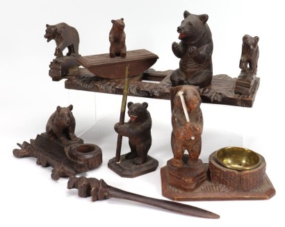Black Forest carved wooden deck top accessories,
