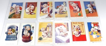 Collection of twenty-four original G.E Studdy Bonzo postcards,