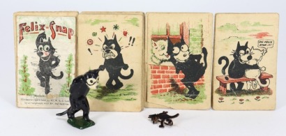 British 60mm lead Felix the Cat and Felix Snap card game, 1920s,