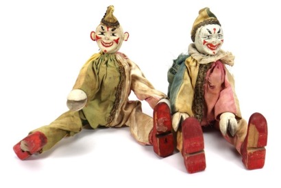 Two Schoenhut Humpty Dumpty Circus Clowns, American circa 1910,