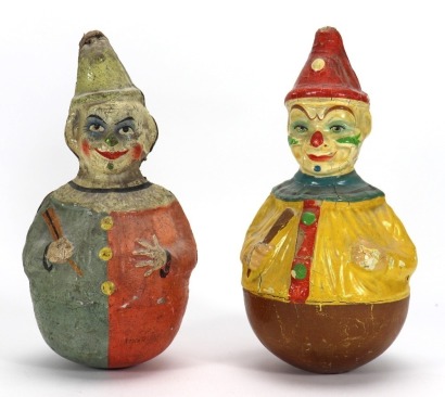 Two Schoenhut Roly-Poly Clowns,