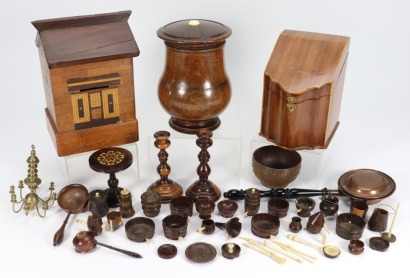 Collection of Treen and other miniature wares,