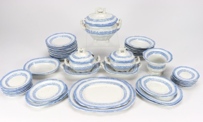 A Childs Staffordshire 19th century glazed china dinner service,