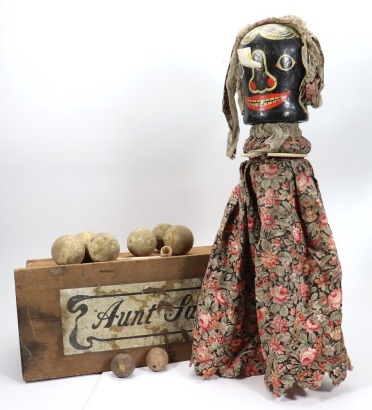 A Victorian Boxed Aunt Sally fairground game,