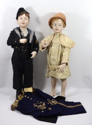 A pair of composition mannequin dolls, 1920s