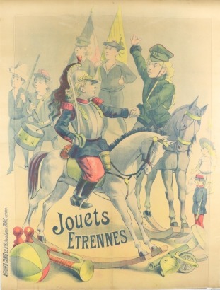 Jouets Etrennes poster, printed by Affiches-Camis. Paris, circa 1900,