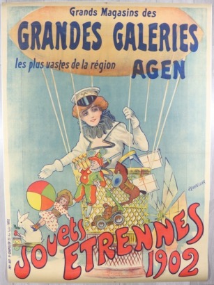 Grande Magasins des GRANDES GALERIES AGEN, les plus vastea dela region, Jouets Etrennes 1902,