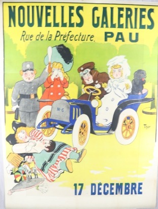 NOUVELLES GALERIES, PAU poster by Thor, circa 1905,