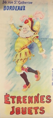 NOUVELLES GALERIES, ETREANNES JOUETS poster, printed by Dupuy & Fils, PRIS, 1890s,