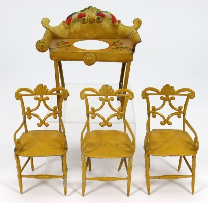 Evans & Cartwright painted tinplate Dolls House furniture, circa 1840,