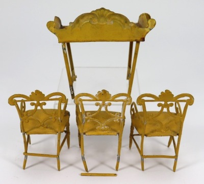 Evans & Cartwright painted tinplate Dolls House furniture, circa 1840, - 2