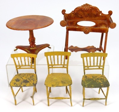 Evans & Cartwright painted tinplate Dolls House furniture, circa 1840,