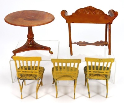 Evans & Cartwright painted tinplate Dolls House furniture, circa 1840, - 2