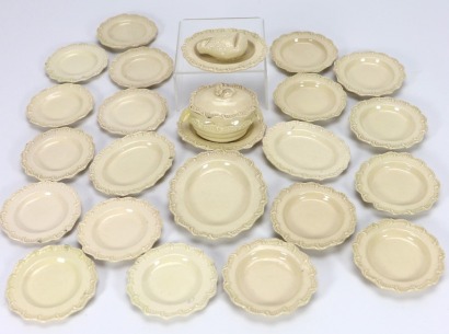 A rare miniature fine creamware dinner service, 1780-1800