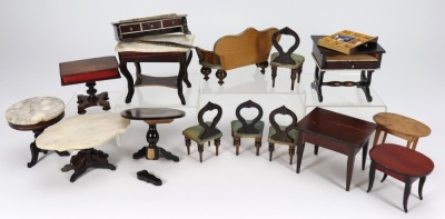 A collection of Waltershausen dolls house furniture, German 1880s - 2