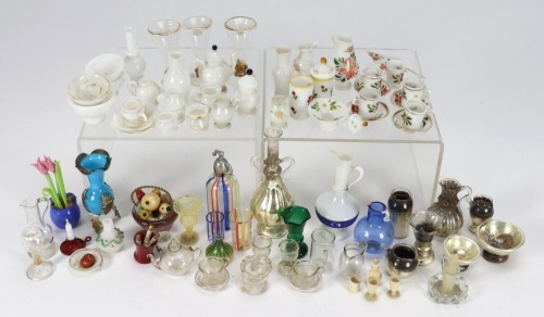 A collection of miniature glass for dolls house, 1860-80