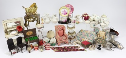 A varied selection of Dolls House miniatures,
