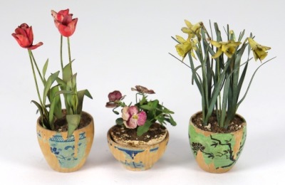 Three Beatrice Hindley pot plants, English 1920s,