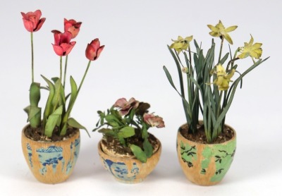 Three Beatrice Hindley pot plants, English 1920s, - 2