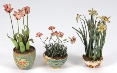 Three Beatrice Hindley pot plants, English 1920s,