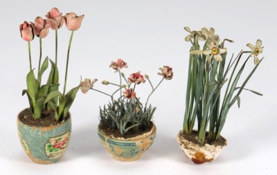 Three Beatrice Hindley pot plants, English 1920s, - 2