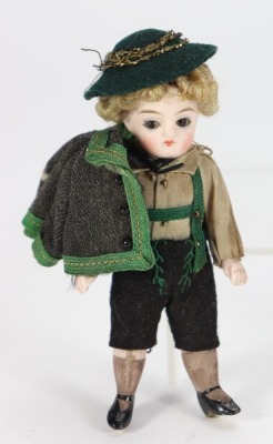 All bisque miniature dolls house doll, German circa 1905