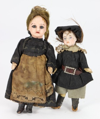 All bisque miniature dolls house doll, German circa 1905 - 3