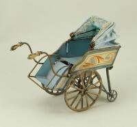 A Marklin tinplate pram with adjustable foot rest, German circa 1900,