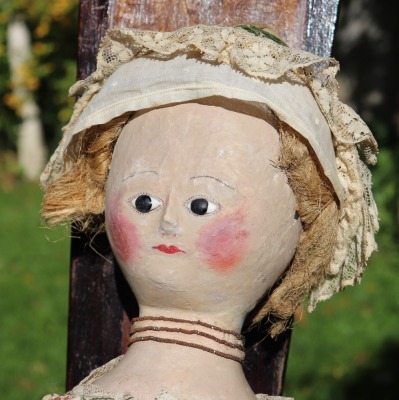 A rare and large early English George III wooden doll - 5