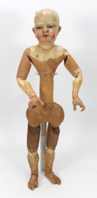 A good Continental 18th century carved wooden Creche figure - 3